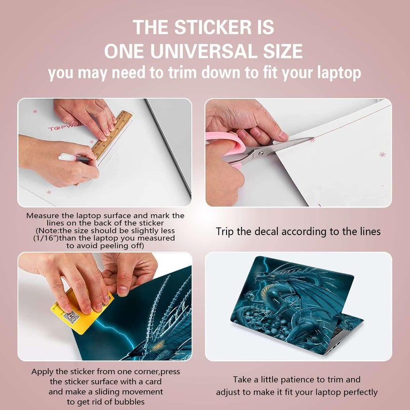 ARS Laptop Notebook Skin Sticker Cover Decal Fits 12 13 13.3 14 15 15.4 15.6 inch Protector PC | Easy to Apply, Remove and Change Styles (Pterosaur Skulls) - Image 3