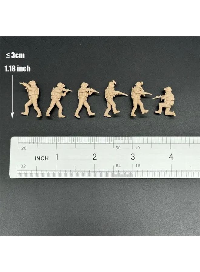 1 72 Scale Resin Military Model Nighttime Elite Action Squad 6 Unpainted Figures - Image 3