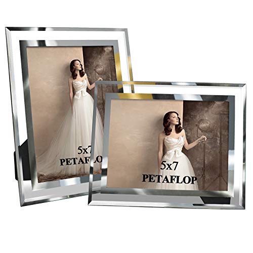 PETAFLOP 5x7 Picture Frames Perfect for Family Office Table Decorations, Set of 2 clear - Image 1