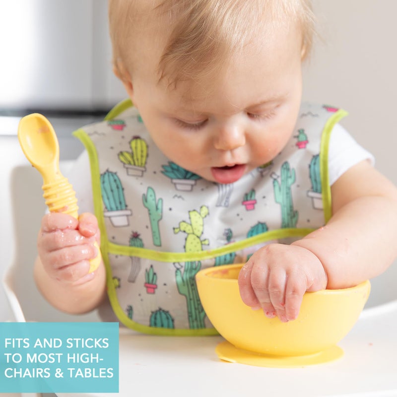 Bumkins Baby Bowl, Silicone Feeding Set with Suction for Baby and Toddler, Includes Spoon and Lid, First Feeding Set, Training Essentials for Baby Led Weaning for Babies 4 Months Up, Pineapple - Image 3