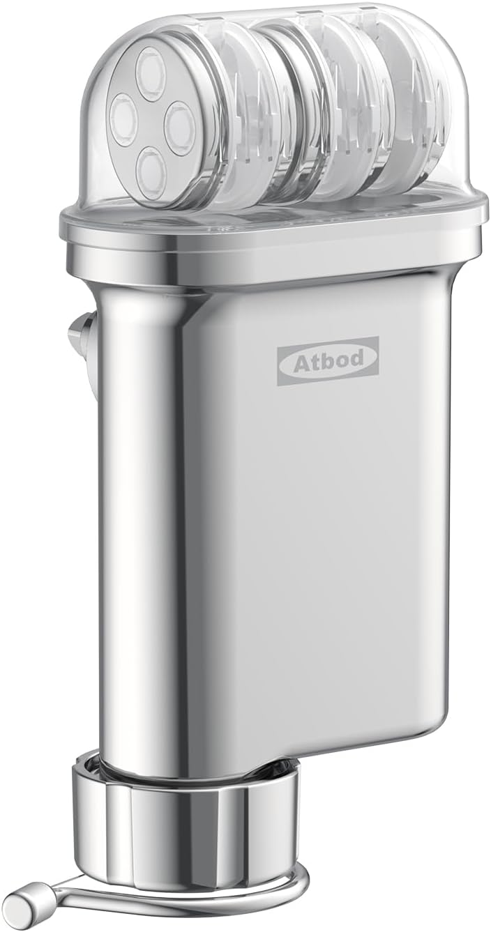 Atbod Metal Gourmet Pasta Press Attachment for Kitchenaid Stand Mixer, Pasta Maker Attachment with 5 Interchangeable Plates, Spaghetti Bucatini Fusilli Large/Small Macaroni - Image 2