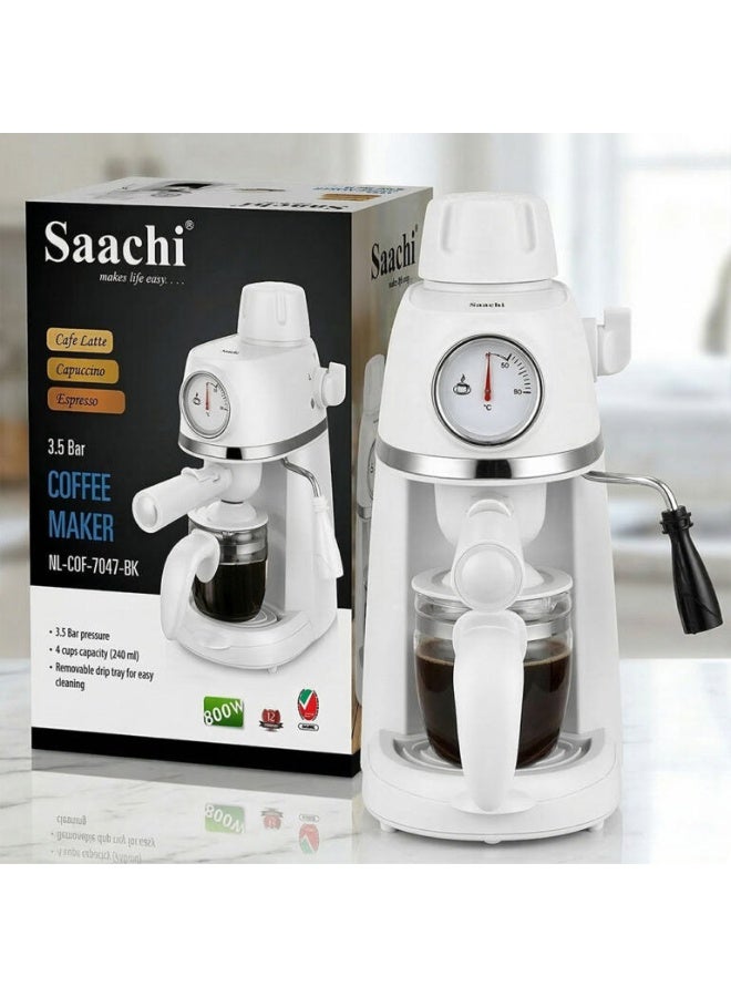 ساتشي ماكينة صنع قهوة بضغط يصل إلى 3.5 بار 240 ml 800 W NL-COF-7047-WH أبيض - Image 2
