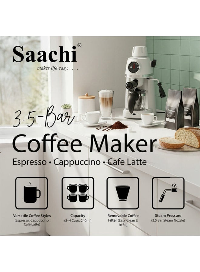 ساتشي ماكينة صنع قهوة بضغط يصل إلى 3.5 بار 240 ml 800 W NL-COF-7047-WH أبيض - Image 5