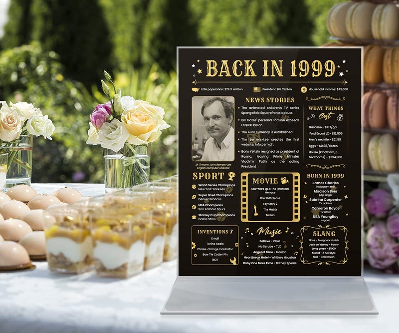 Paintio Back in 1999 Birthday Card - 25th Birthday Gift for Women or Men - 25th Birthday Decoration for Her or Him - Funny Table Centerpiece for 25 Years Old Birthday Party [Poster Unframed 8x10 In] - Image 2