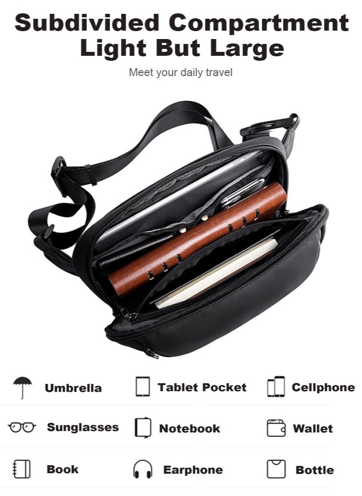 ARCTIC HUNTER - Large Business Waist Belt Bag, Travel Crossbody Chest Sling Phone Wallet Pack with Tablet Compartment for Men - Image 1
