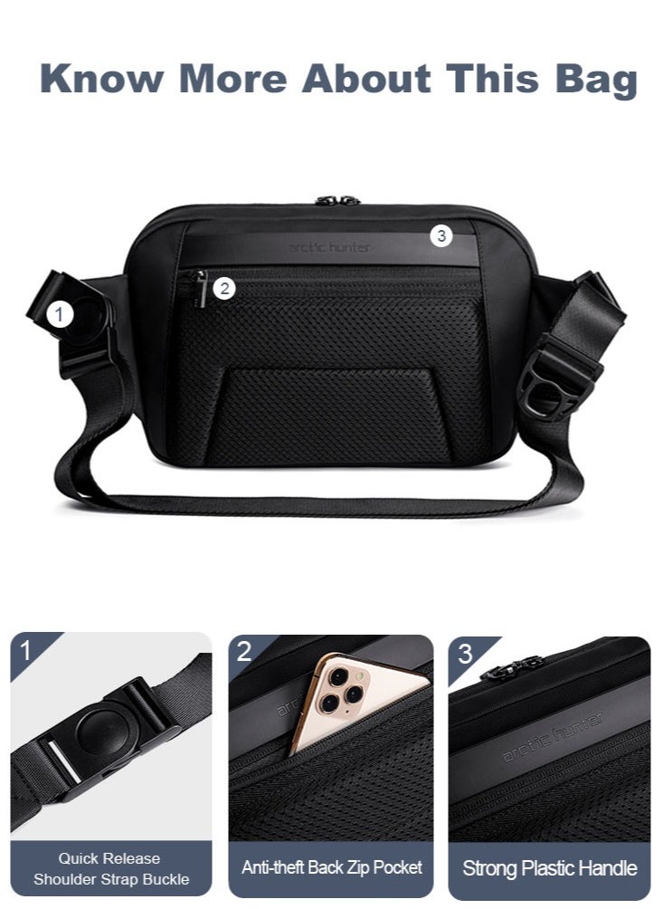 ARCTIC HUNTER - Large Business Waist Belt Bag, Travel Crossbody Chest Sling Phone Wallet Pack with Tablet Compartment for Men - Image 1