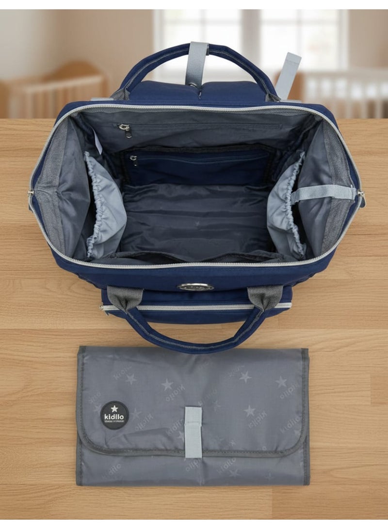شنطة حفاضات كيديلو للأطفال مع مفرش غيار - شنطة ظهر واسعة ومقاومة للمياه للأمهات - كيديلو الأصلية - Image 3
