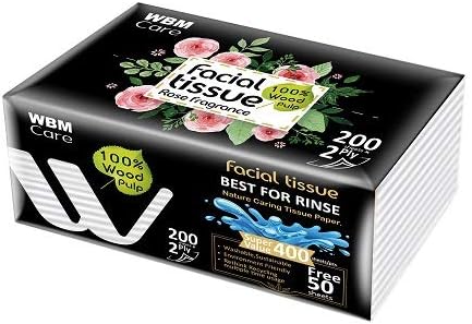 WBM Care Professional Facial Tissues with Rose Fragrance  10 Boxes per Case 200 Sheets Each Pack of 10  UltraSoft White Tissues for Gentle Care - Image 2