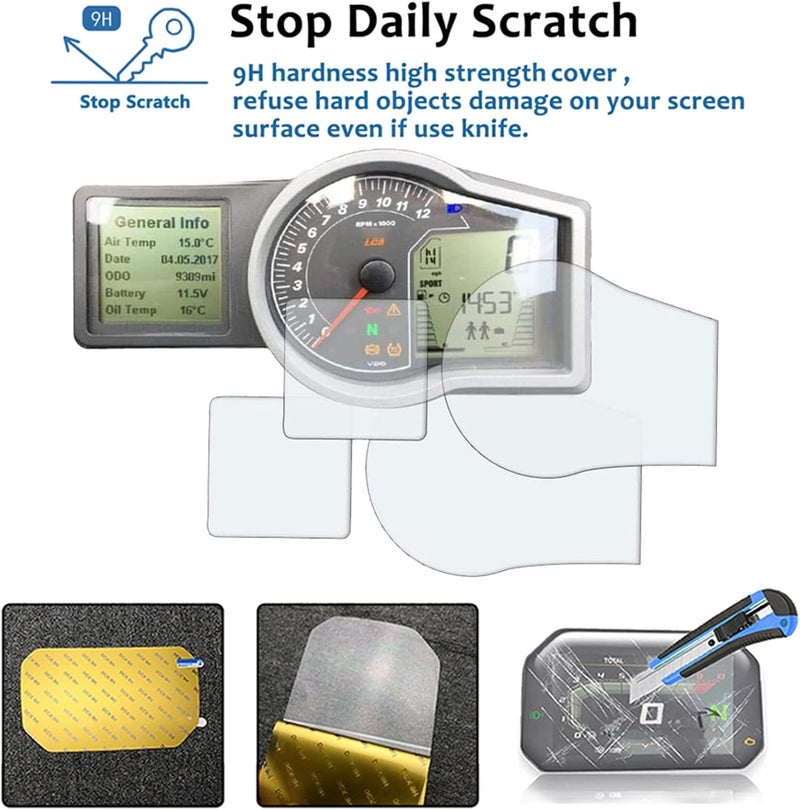 QASULER Motorcycle Dashboard Screen Protector - Image 3