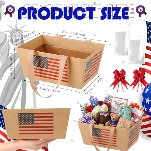 Funnymoom 12 Pcs Brown Empty Gift Baskets Bulk with Cellophane Bag & Pull Bow Wedding Gift Wrapping Basket for Spring Teacher Mother's Day Birthday Party Favor Supplies, 9.8x6.5'' - Image 3