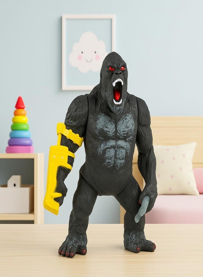 DTR Creation Powerful Gorilla Action Figure Toy with Yellow Arm Gear | Realistic King Ape Design | Kids & Collectors Toy | 25 cm - Image 2