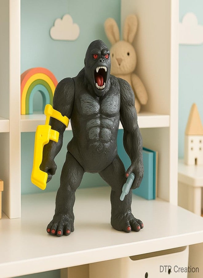 DTR Creation Powerful Gorilla Action Figure Toy with Yellow Arm Gear | Realistic King Ape Design | Kids & Collectors Toy | 25 cm - Image 3
