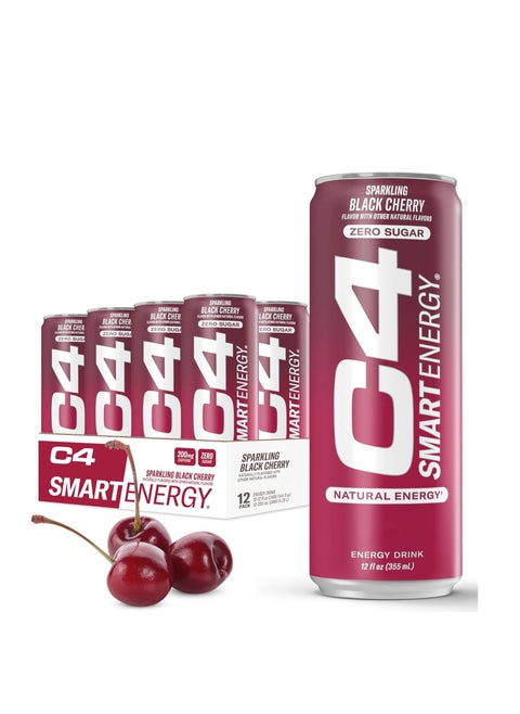 C4 Smart Energy Drink Black Cherry 355 ml Pack of 12