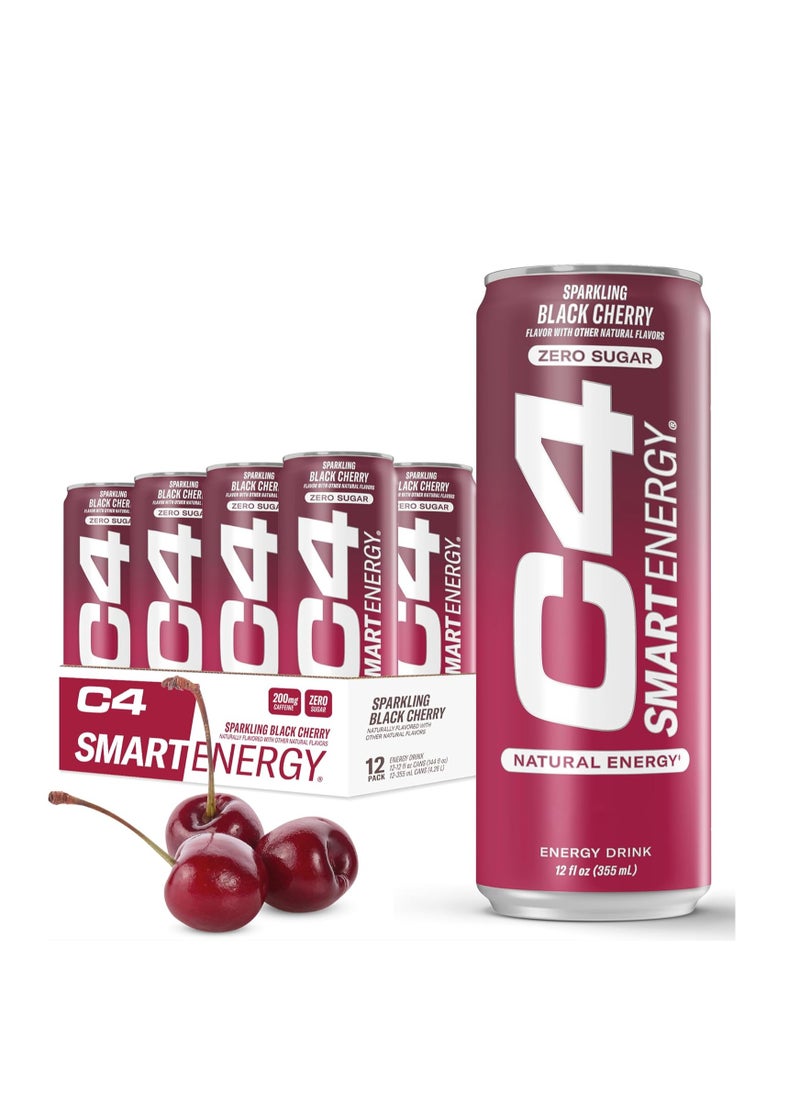 C4 Smart Energy Drink Black Cherry 355 ml Pack of 12