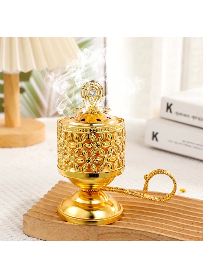 Nariele Gold Iron Carbon Fire Aromatherapy Stove Fragrance Insert Handheld Ornament - Image 2