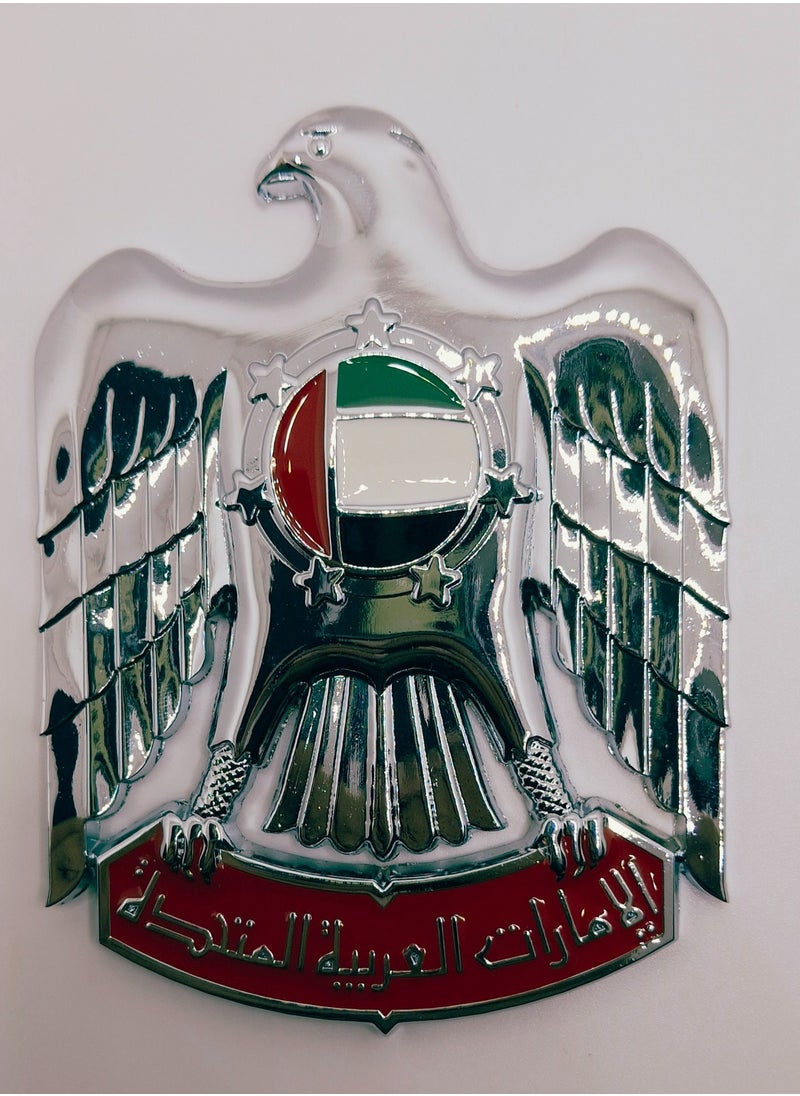 HERIOS UAE Eagle Logo Car Emblem, Silver Colour  - Image 1