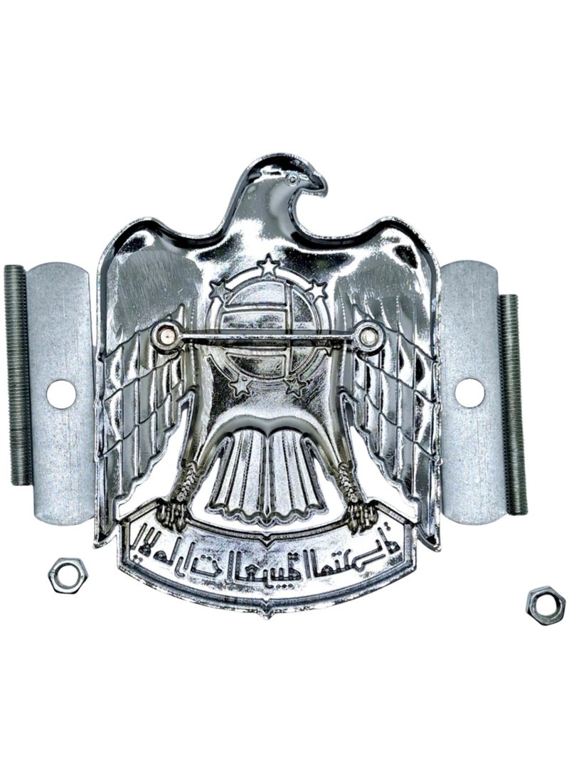 HERIOS UAE Eagle Logo Car Emblem, Silver Colour - Image 3