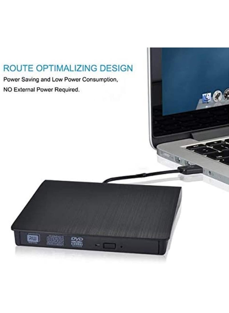 Slim USB External CD DVD RW Burner Drive Writer Reader Rewriter for Laptop Notebook PC Desktop Macbook Windows Mac OS Linux Computer  - Image 2