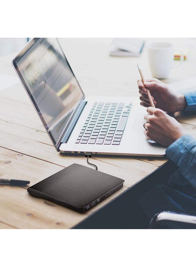 Slim USB External CD DVD RW Burner Drive Writer Reader Rewriter for Laptop Notebook PC Desktop Macbook Windows Mac OS Linux Computer  - Image 3
