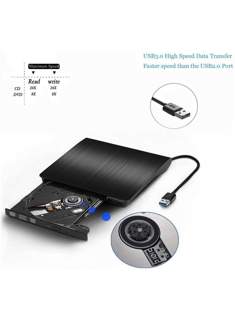 Slim USB External CD DVD RW Burner Drive Writer Reader Rewriter for Laptop Notebook PC Desktop Macbook Windows Mac OS Linux Computer  - Image 4