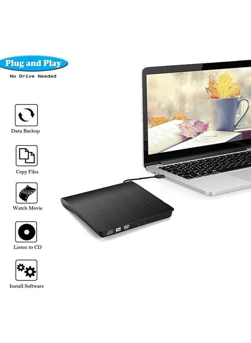 Slim USB External CD DVD RW Burner Drive Writer Reader Rewriter for Laptop Notebook PC Desktop Macbook Windows Mac OS Linux Computer  - Image 5