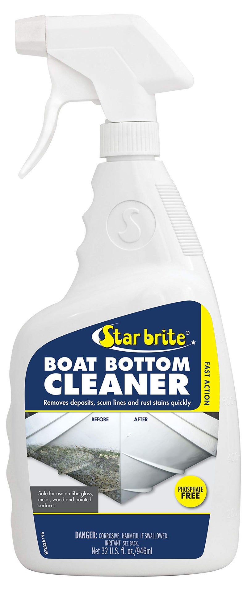 STAR BRITE Heavy Duty Boat Bottom Cleaner - Removes Deposits & Stains, For Fiberglass, Wood, Iron, Painted Surfaces, 32oz Spray (092232P) - Image 1