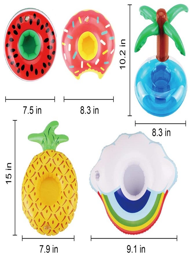 E-TING 5PCS Swim Ring Fun Swimming Pool Float Raft Lilo Lifebuoy for 11.5 inch Dolls Inflatable Floating Drink Holders - Image 3