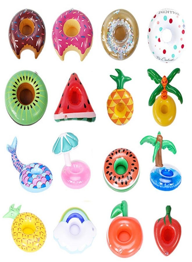 E-TING 5PCS Swim Ring Fun Swimming Pool Float Raft Lilo Lifebuoy for 11.5 inch Dolls Inflatable Floating Drink Holders - Image 1