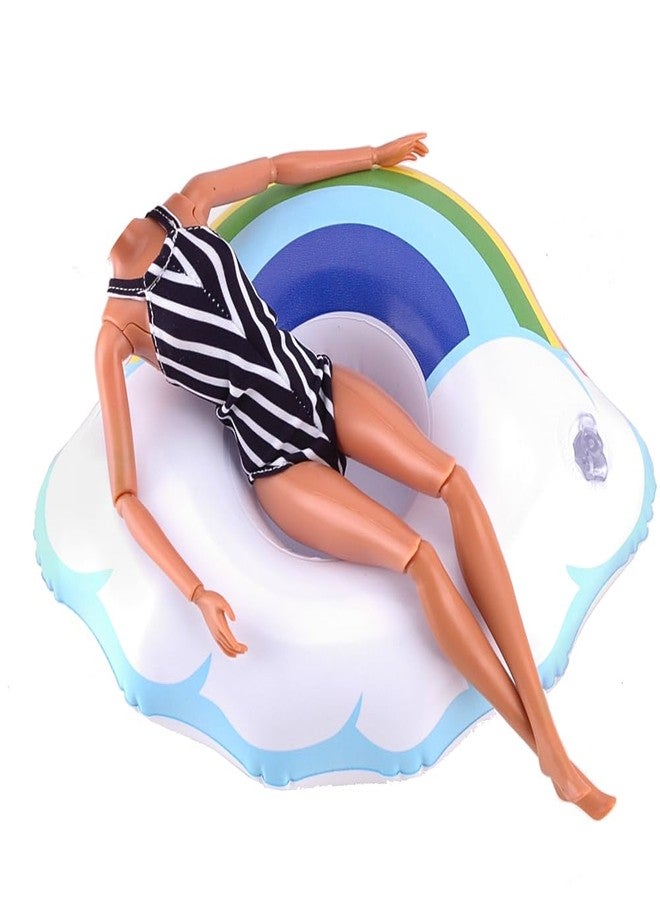 E-TING 5PCS Swim Ring Fun Swimming Pool Float Raft Lilo Lifebuoy for 11.5 inch Dolls Inflatable Floating Drink Holders - Image 4