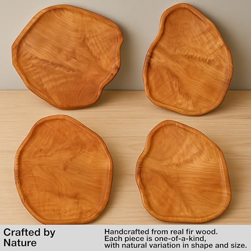 Driini Premium Handmade Root Wood Lazy Susan Turntable Organizer - Rustic Wooden Serving Platter Cheese Board (12") - Image 5