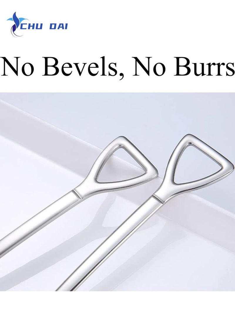 CHU DAI Dessert Spoon Set, 4 Pcs Shovel Shape Stainless Steel Spoons, Ice Cream Fruit Spoon for Home, Kitchen or Restaurant - Image 5