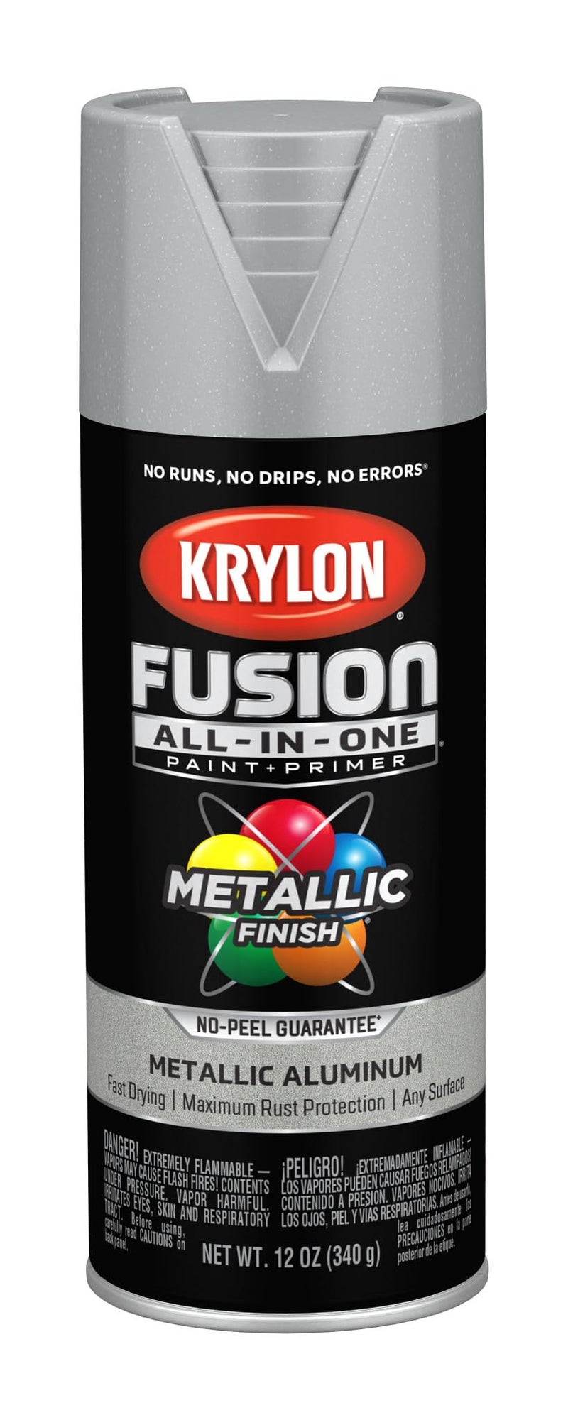 Krylon Fusion All-In-One Adhesive Spray Paint for Indoor/Outdoor Use, 12 oz, Aluminum - Image 1