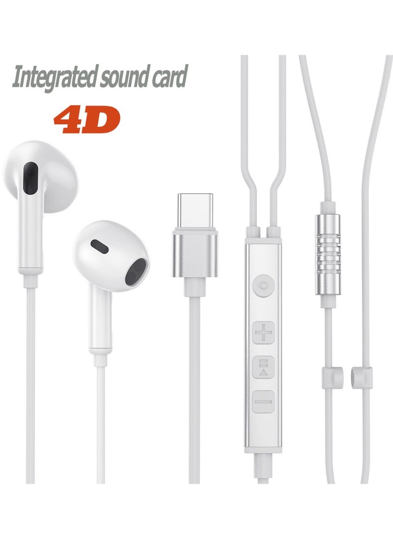CoomBe Type-C Sound Card Wired Gaming Earphones with Microphone, USB-C 4D Surround Sound Earbuds in-Ear Headphones HiFi Game Head Phones in Ear Monitors Deep Bass Sound Wired-Earbuds with Hybrid Dual Driver 1ba 1dd High Fidelity Musicians IEM Earphones, Dynamic Driver Inear Earphones for Music, Gaming, Live Streaming, Sound Record, Video Calling - Image 1
