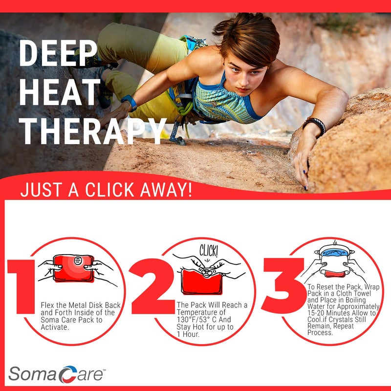 SomaCare Sport & Back Hot Pack - Pain Relief, Reusable for Neck, Shoulders & Joint Pain, Ease to Use, Click to Activate, Advanced Hot Therapy - Muscle Recovery, for Knee, Cramps, Post & Pre Workout by SomaCare - Image 3