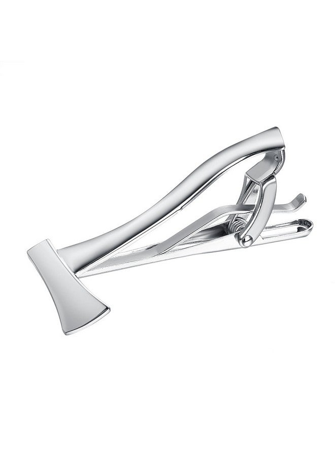 Yoursfs Axe Tie Clip For Men Stainless Steel Slim Tool Tie Pins And Clips One Piece White Gold Plated - Image 1