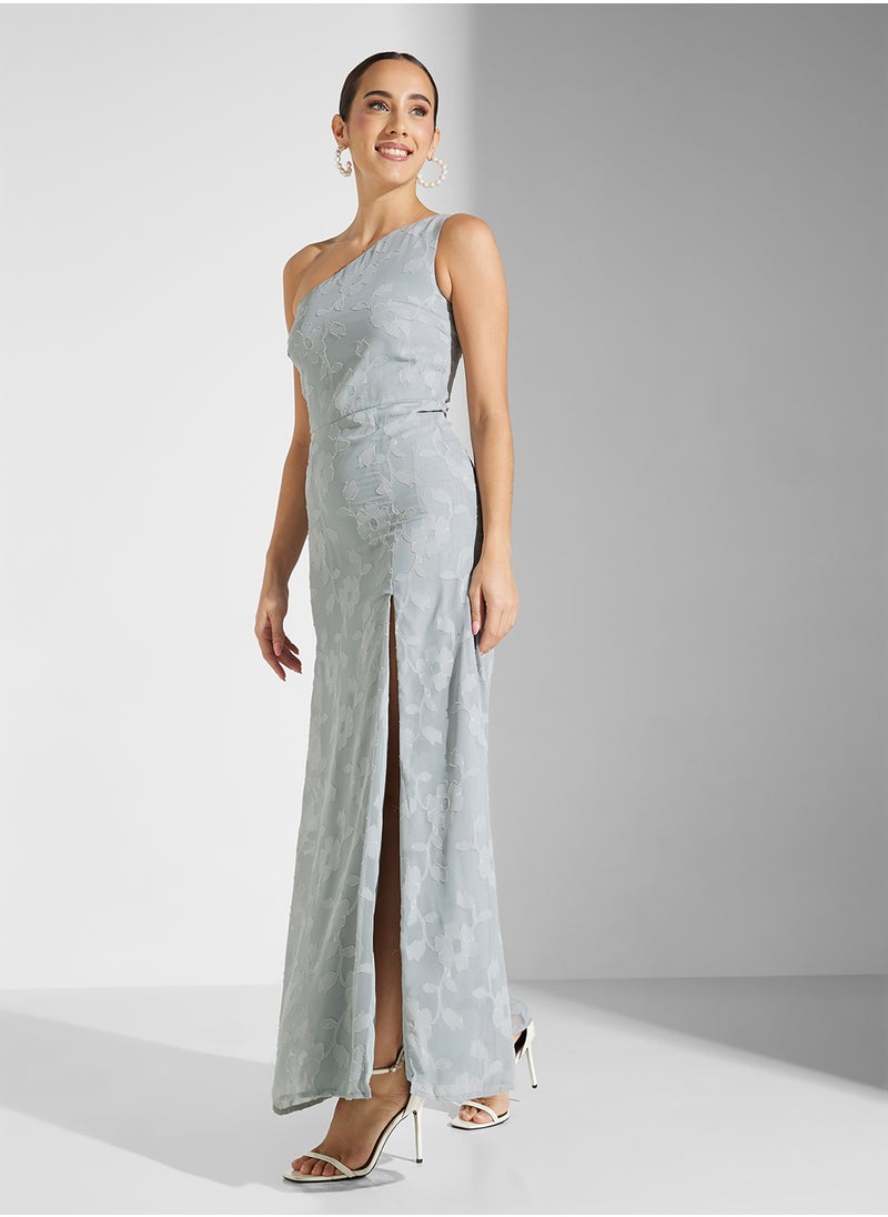 Anaya With Love One Shoulder Floral Maxi With Self Fabric Tie  - Image 4