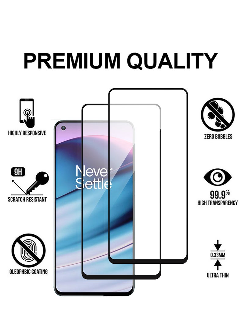 Theodor عبوة من قطعتين من واقي الشاشة الزجاجي المقوى بصلابة 9H لهاتف ONEPLUS NORD CE - Image 2