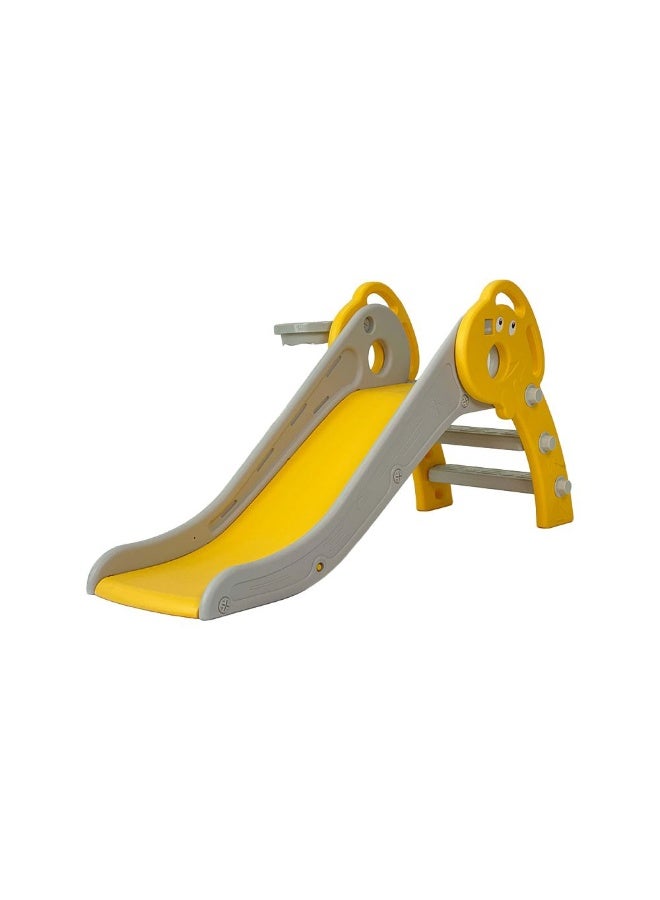 DANUBE HOME زلاجة أطفال قابلة للطي باللونين الأصفر والرمادي – متسلق مدمج وسهل التخزين داخليًا وخارجيًا للأطفال الصغار، تصميم آمن غير قابل للانزلاق لغرف اللعب - Image 1