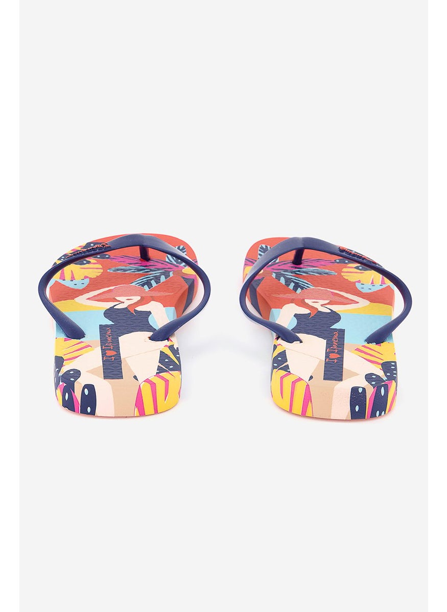Ipanema Women I Love Sun Slipper, Orange and Blue  - Image 2