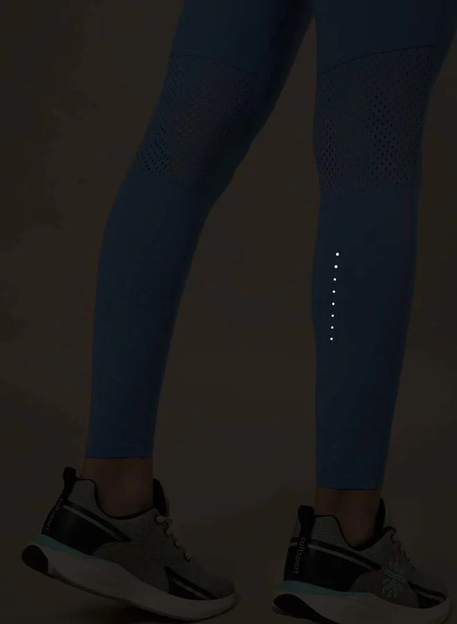 Cult Women Blue Mesh Panel Tights