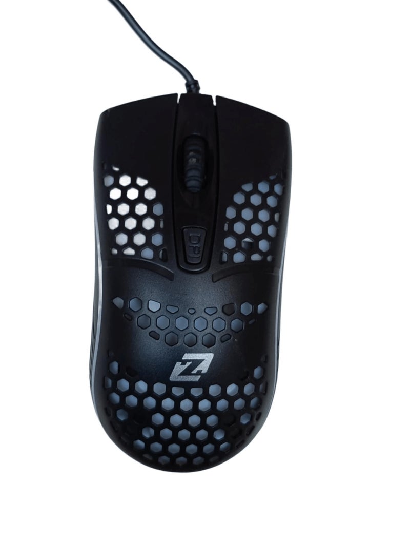 ZR-1710 Optical Mouse 1000 DPI USB Wired Mouse for Laptop and PC - Black - Image 1