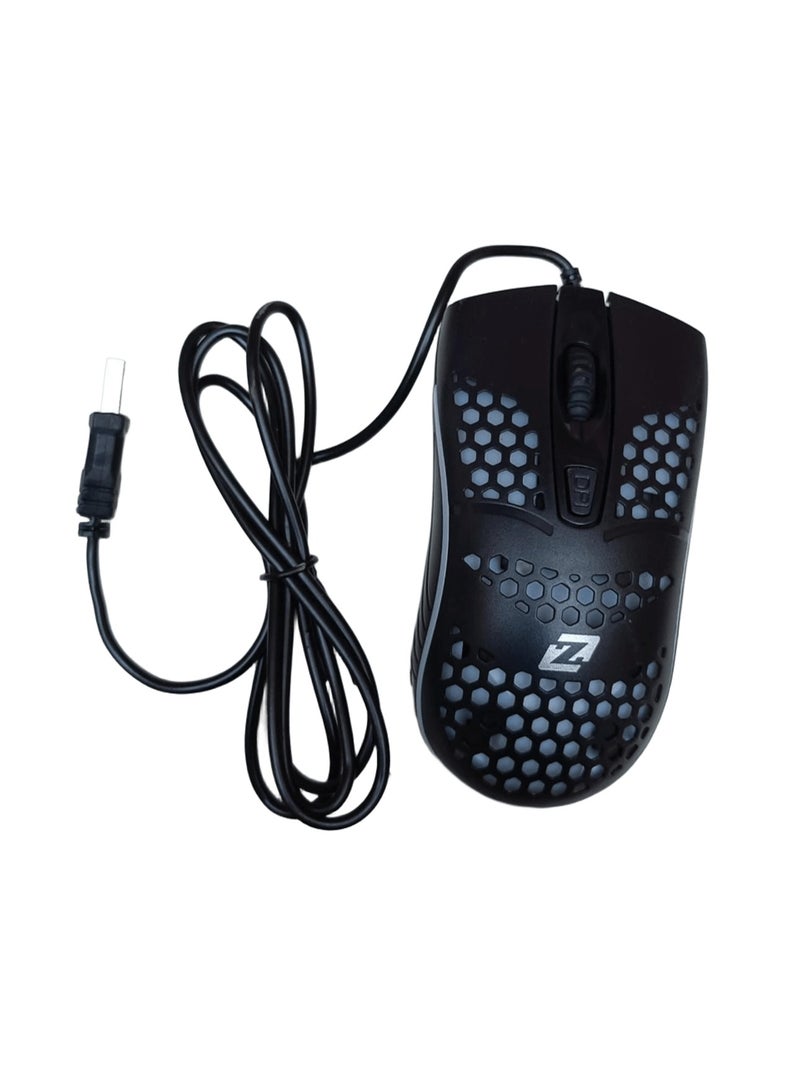 ZR-1710 Optical Mouse 1000 DPI USB Wired Mouse for Laptop and PC - Black - Image 2