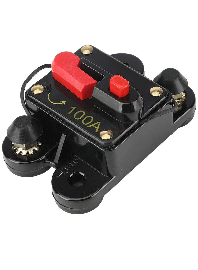 Circuit Breaker 100 Amp   12 24V DC Circuit Breaker with Manual Reset Waterproof Fuse Holder for Marine RV Car Audio and Home Solar System Amps Protection  - Image 1