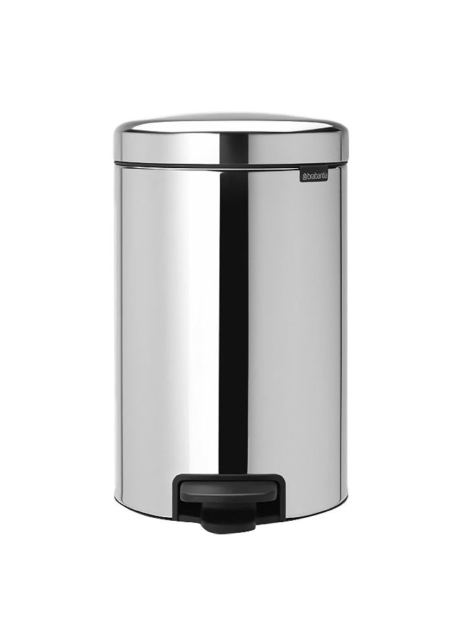 brabantia Newicon Odor-Proof Design Non-Slip Soft Closing Pedal Bin Silver 12 L  - Image 1
