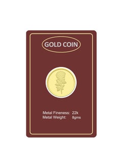 FK Jewellers Gold 22KT Flower Design 8 Grams Coin  - Image 4
