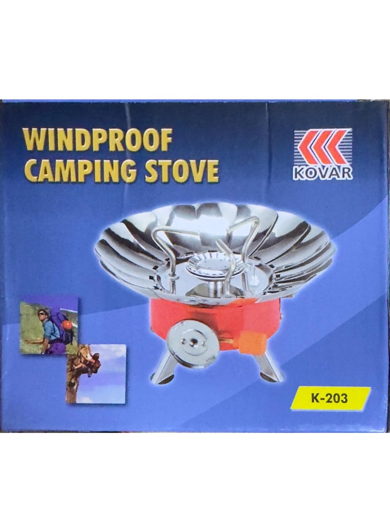 Kovar Portable Windproof Camping Stove, Outdoor Cooking Gas Stove with Piezo Ignition, Compatible with Butane and Propane, Lightweight Stainless Steel Stove for Hiking, Travel and Picnics K-203 - Image 5