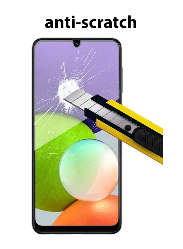 بورتوني واقي شاشة من الزجاج المقسى لهاتف Samsung Galaxy A22، حافظة فيلم صديقة للبيئة 9H صلابة مضادة للخدش خالية من الفقاعات، حافظة زجاجية شفافة لهاتف Galaxy A22 - Image 5