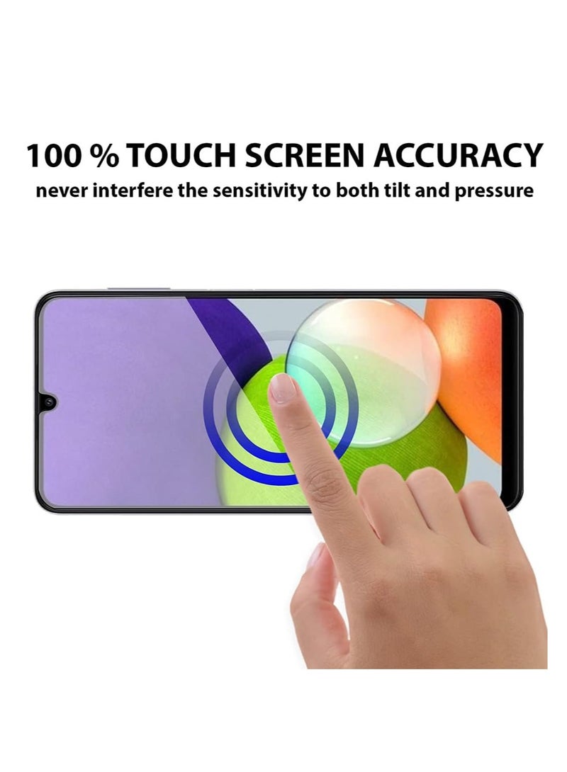 بورتوني واقي شاشة من الزجاج المقسى لهاتف Samsung Galaxy A22، حافظة فيلم صديقة للبيئة 9H صلابة مضادة للخدش خالية من الفقاعات، حافظة زجاجية شفافة لهاتف Galaxy A22 - Image 3