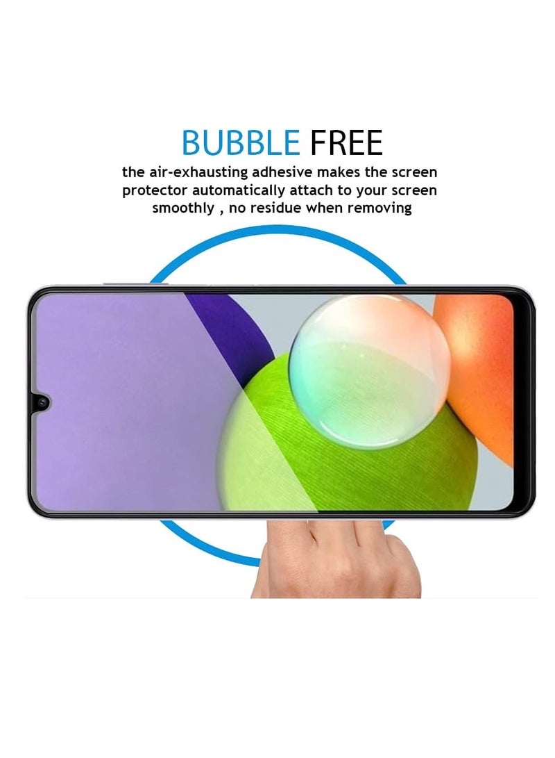 بورتوني واقي شاشة من الزجاج المقسى لهاتف Samsung Galaxy A22، حافظة فيلم صديقة للبيئة 9H صلابة مضادة للخدش خالية من الفقاعات، حافظة زجاجية شفافة لهاتف Galaxy A22 - Image 4