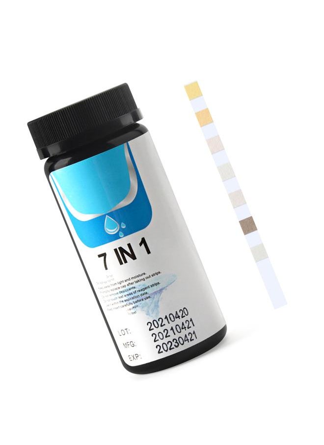 PH Test Strip 7 in 1 Total Alkali Nitrite Free Chlorine Total Chlorine Total Hardness Bromine Content Water Acid Alkaline Test Paper for Testing Water